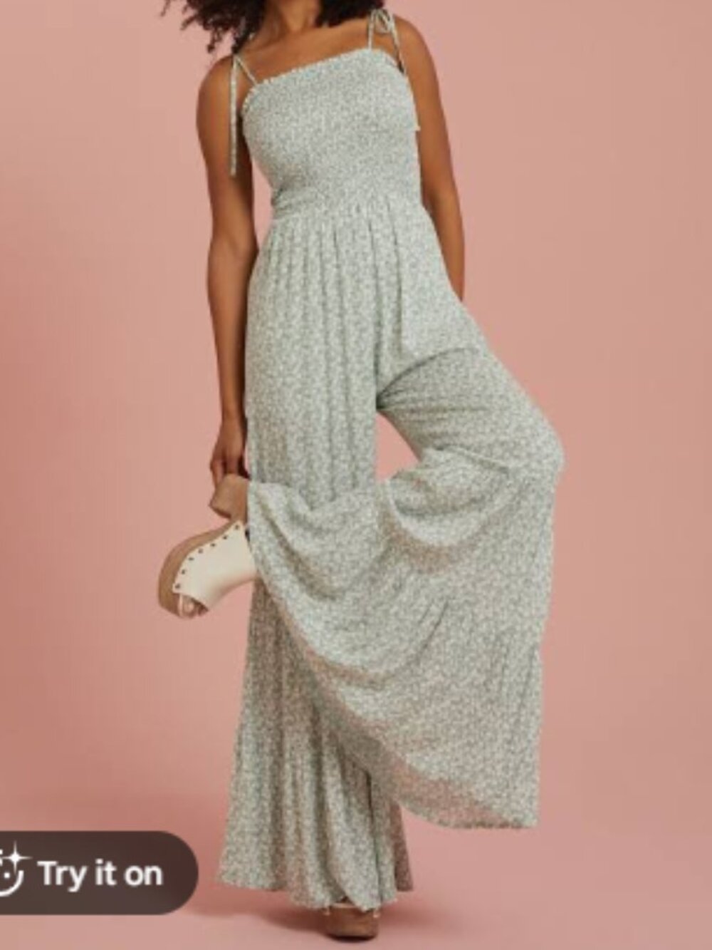 Altar'd State Ella Floral Jumpsuit - size large